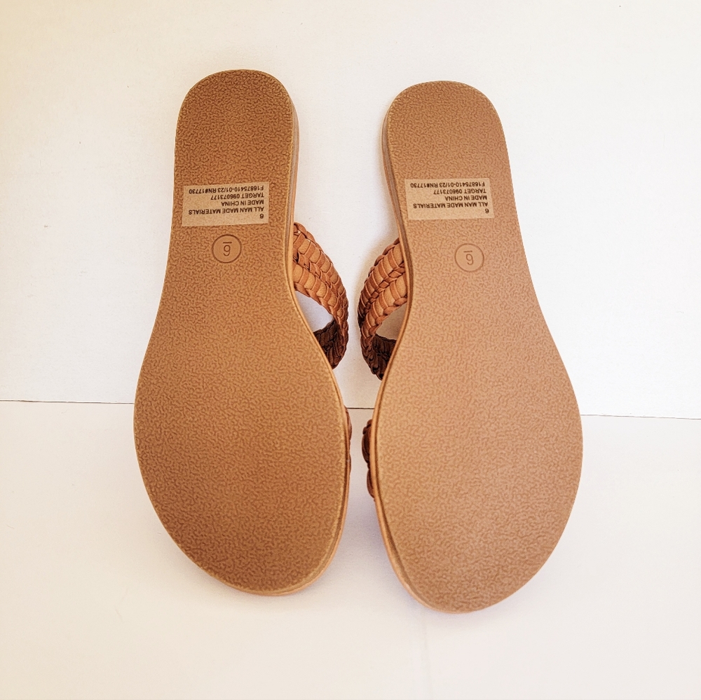 Universal Thread Slide Sandals - Cognac - Size 6 - image 4